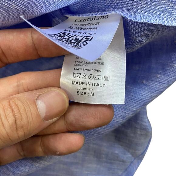 Cento Lino Italian around Neck Linen Top - M - Picture 3 of 4